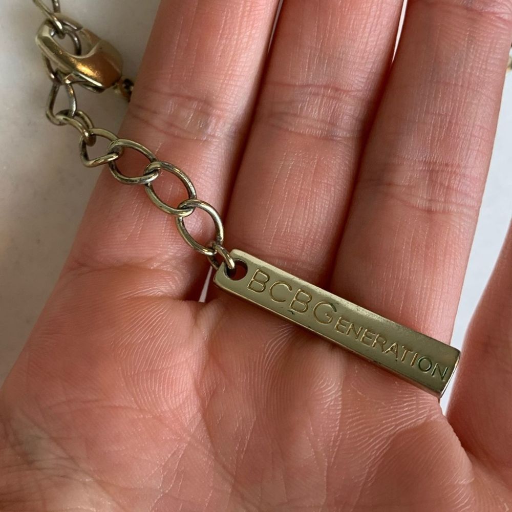BCBGeneration Gold Tassel Stud Chain Statement Necklace y2k 00s - Picture 4 of 4